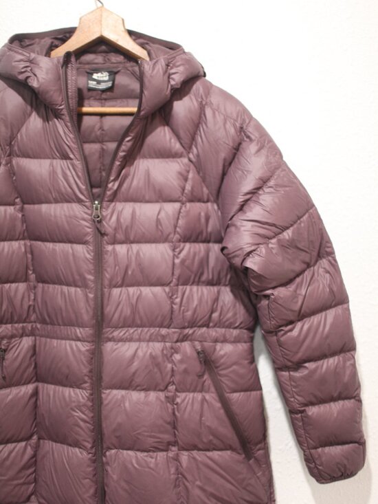 REI Co-op mauve purple Down Parka long puff coat hooded puffer womens L - Picture 5 of 11